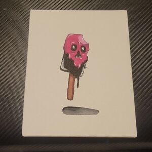 Pink Skull Ice Cream Canvas Art